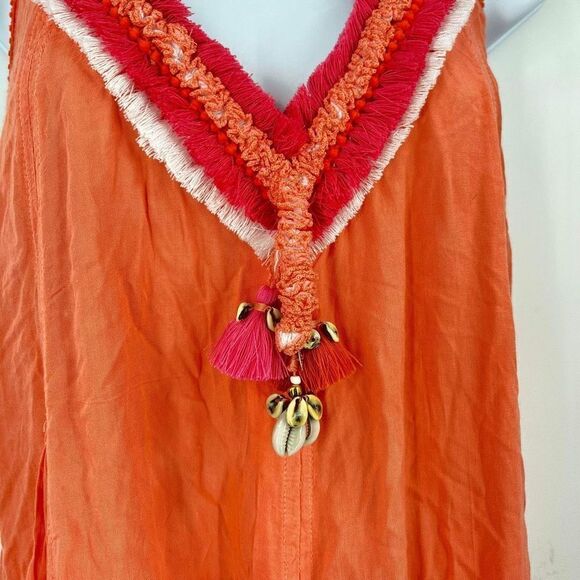 NWT Poupette St Barth Women's Tie-Dye Sleeveless Maxi Dress Orange Pink Size XS - Picture 8 of 12